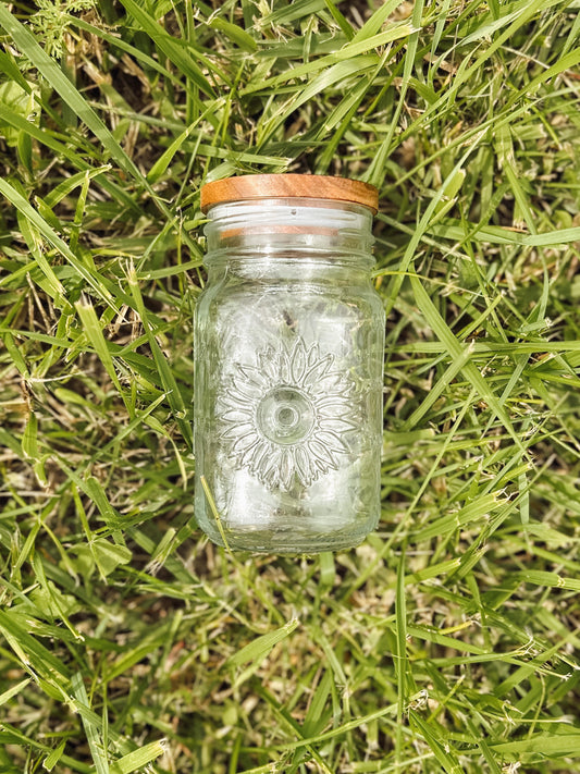 16 OZ Sunflower Mason Jar