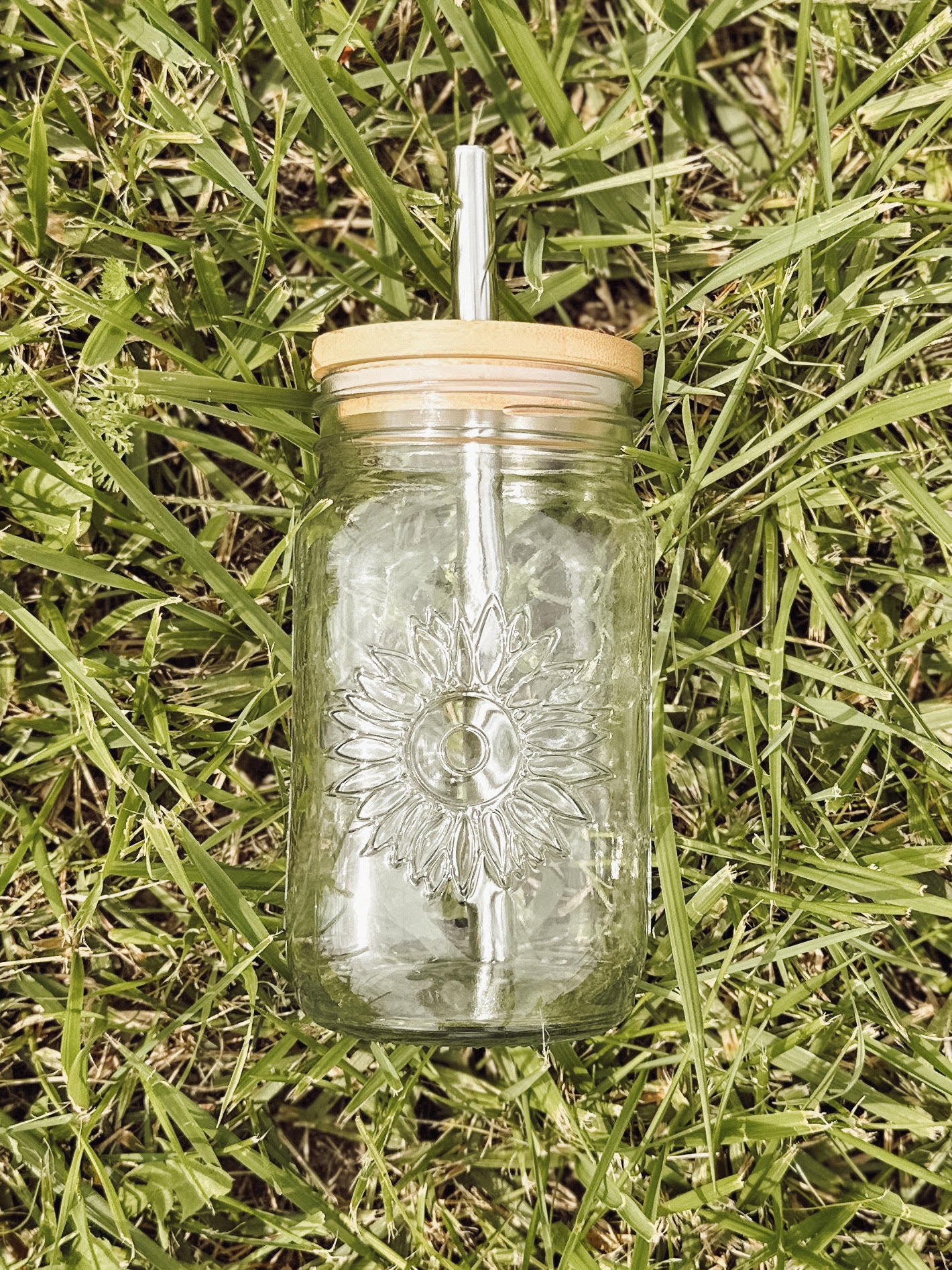 XL Sunflower Mason Jar